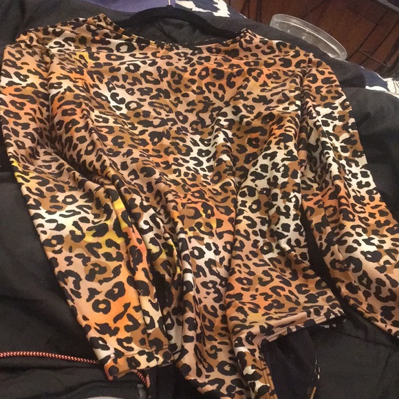 (3X) Cynthia Rowley Bodysuit/bathingsuit animal print long sleeves stretch - Picture 2 of 10